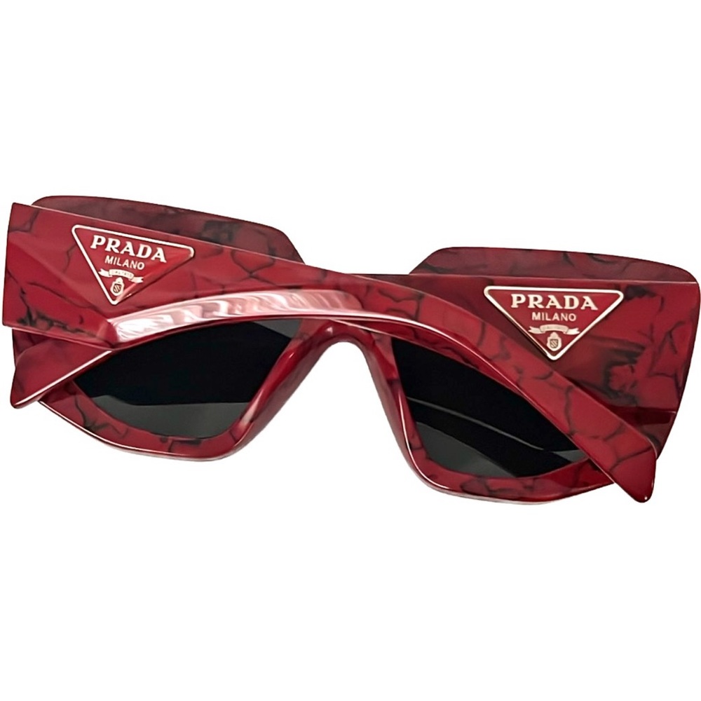 Prada Red Marble Cat Eye Symbole Sunglasses PR 14ZS - Picture 4 of 16